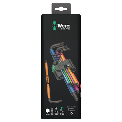 Wera 950/9 Hex-Plus Multicol 1 SB Winkelschlüsselsatz met BL