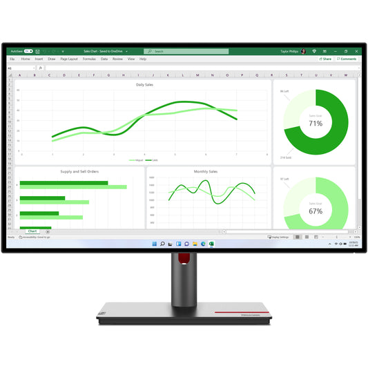 68,6cm/27" (2560x1440) Lenovo ThinkVision P27q-30 16:9 QHD IPS 4ms 60Hz HDMI DP Pivot Black