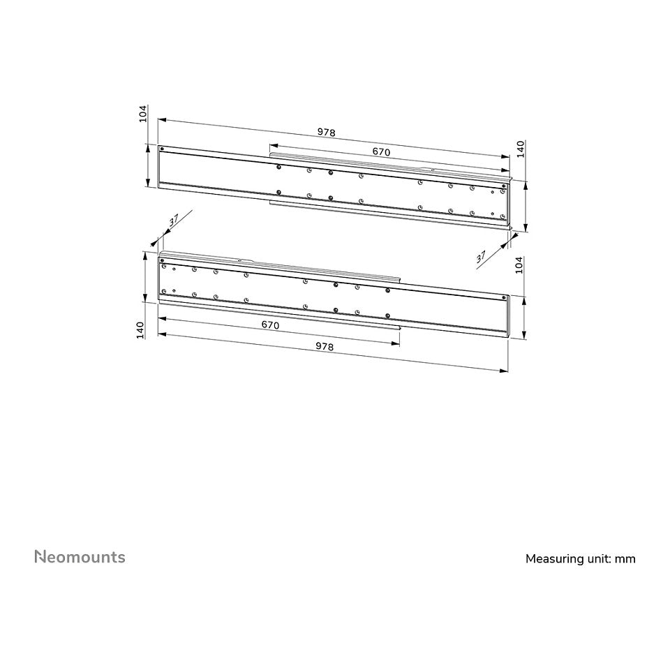 Doppelbildschirm-Adapter (42" -65") insg. max. 100kg opt. für FL55-875BL1 + WL55-875BL1 Neomounts Schwarz