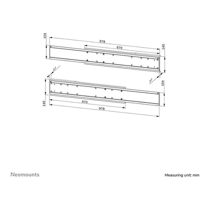 Doppelbildschirm-Adapter (42" -65") insg. max. 100kg opt. für FL55-875BL1 + WL55-875BL1 Neomounts Schwarz