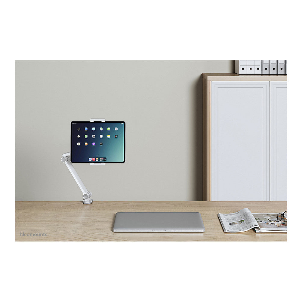 Tabletständer mit 3 Drehpunkten (4.7" - 12.9") max 1kg- Tischhalterung - Neomounts Weiß