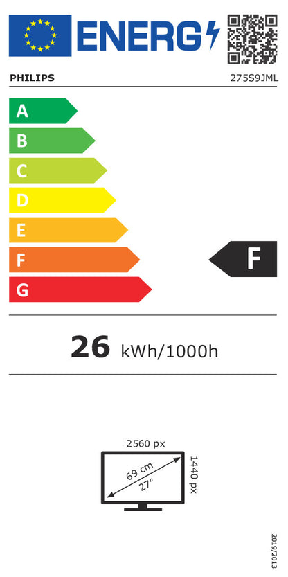 68,5cm/27" (2560x1440) Philips S-line 275S9JML 16:9 QHD VA 4ms 75Hz HDMI DP USB Speaker Pivot Black