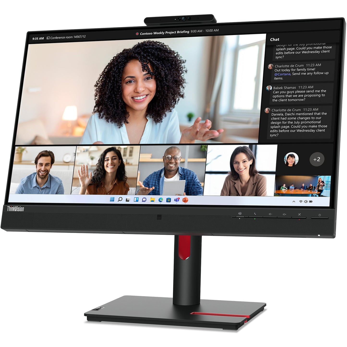 61cm/24" (1920x1080) Lenovo ThinkVision T24mv-30 16:9 FHD IPS 75Hz 4ms HDMI DP USB-C Speaker Black