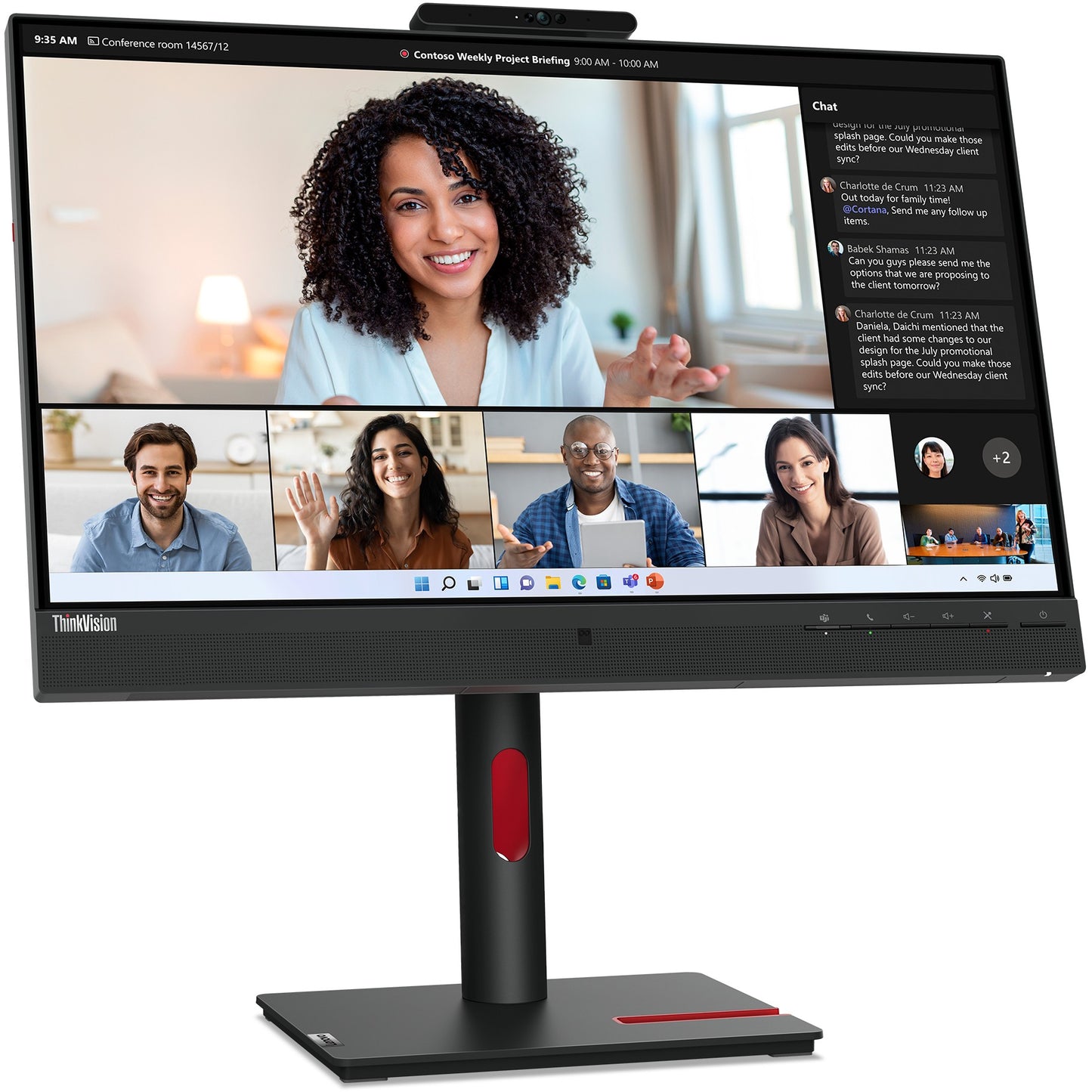 61cm/24" (1920x1080) Lenovo ThinkVision T24mv-30 16:9 FHD IPS 75Hz 4ms HDMI DP USB-C Speaker Black