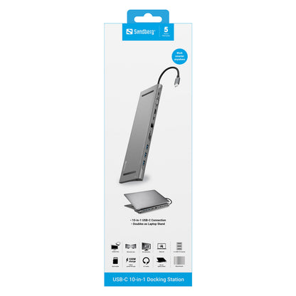 Sandberg 136-31 USB-C 10-in-1 PD 100W 4K DockingStation