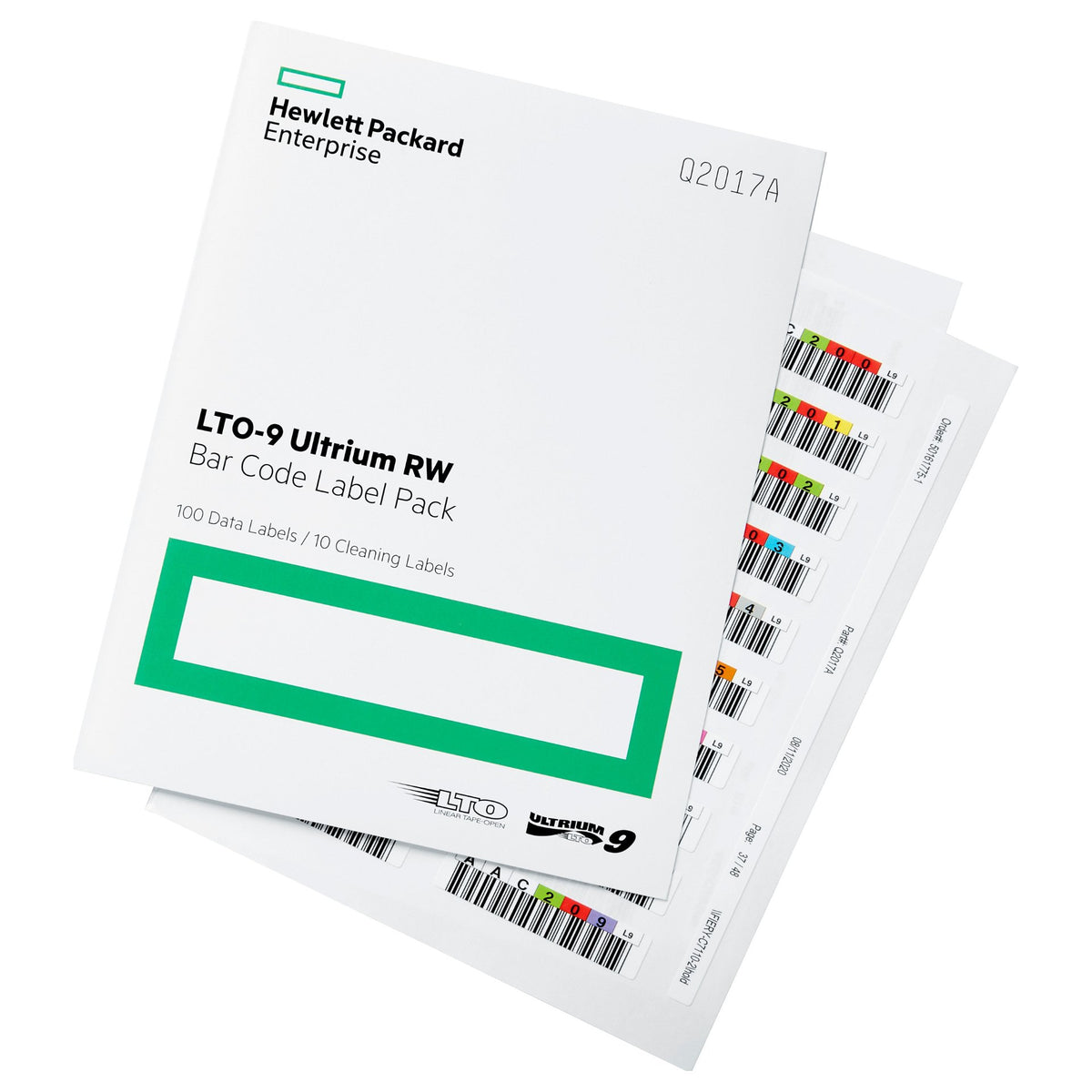 HP Q2017A LTO9 Barcodelabel 100 Stück / Reinigungslabel 10 Stück