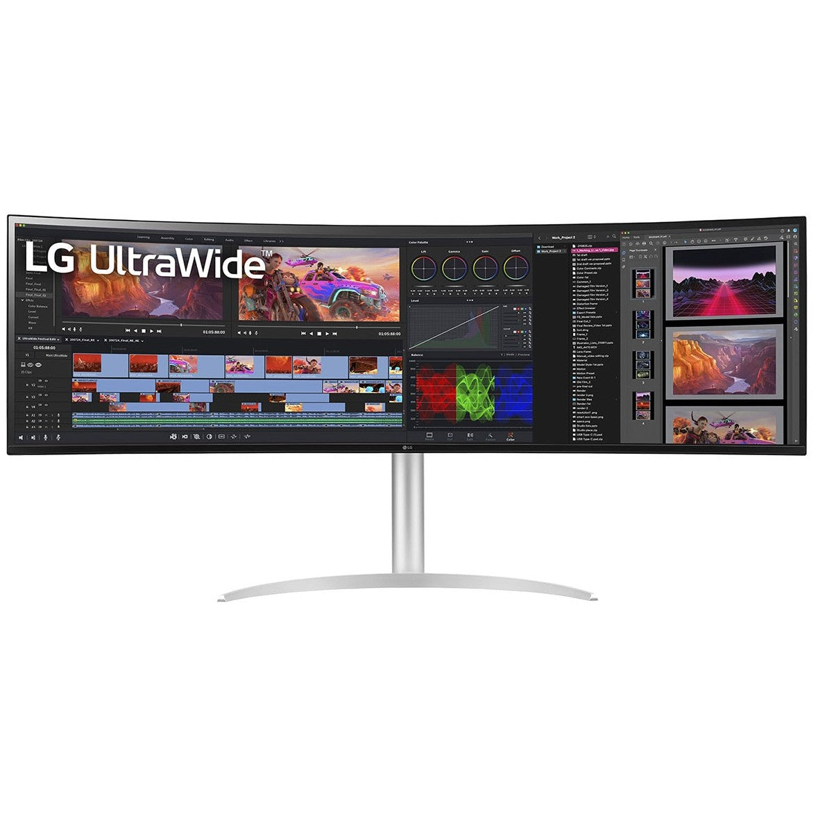 124,46cm/49" (5120x1440) LG UltraWide 49BQ95C-W 32:9 UWDQHD NanoIPS Curved 5ms 144Hz DisplayHDR400 HDMI DP USB-C Speaker