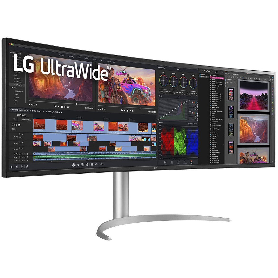 124,46cm/49" (5120x1440) LG UltraWide 49BQ95C-W 32:9 UWDQHD NanoIPS Curved 5ms 144Hz DisplayHDR400 HDMI DP USB-C Speaker