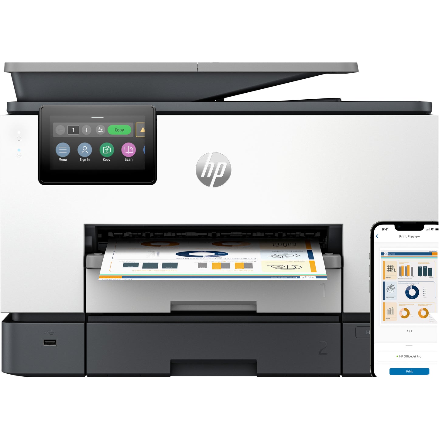 T HP OfficeJet Pro 9130b Tinte-Multifunktionsdrucker 4in1 A4 LAN WLAN ADF Duplex