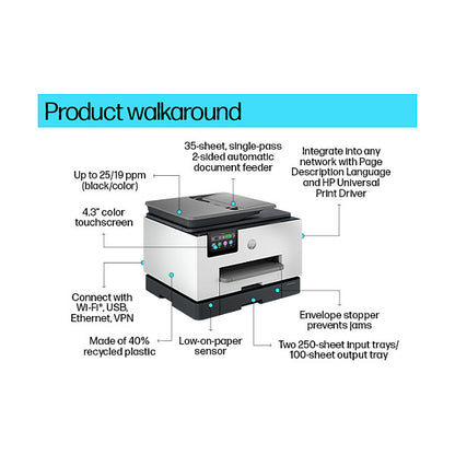 HP OfficeJet Pro 9130b Tinte-Multifunktionsdrucker 4in1 A4 LAN WLAN ADF Duplex