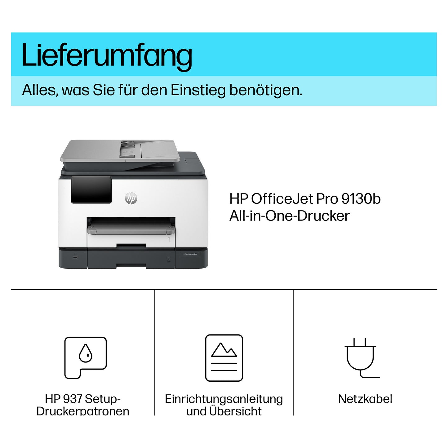 T HP OfficeJet Pro 9130b Tinte-Multifunktionsdrucker 4in1 A4 LAN WLAN ADF Duplex