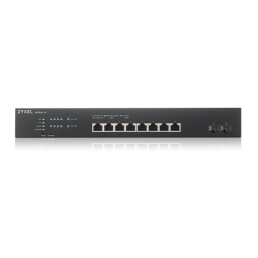 8+2P Zyxel XS1930-10-ZZ0101F RM M - 8x RJ45 (10Gbits) + 2x SFP+ (10Gbit/s)