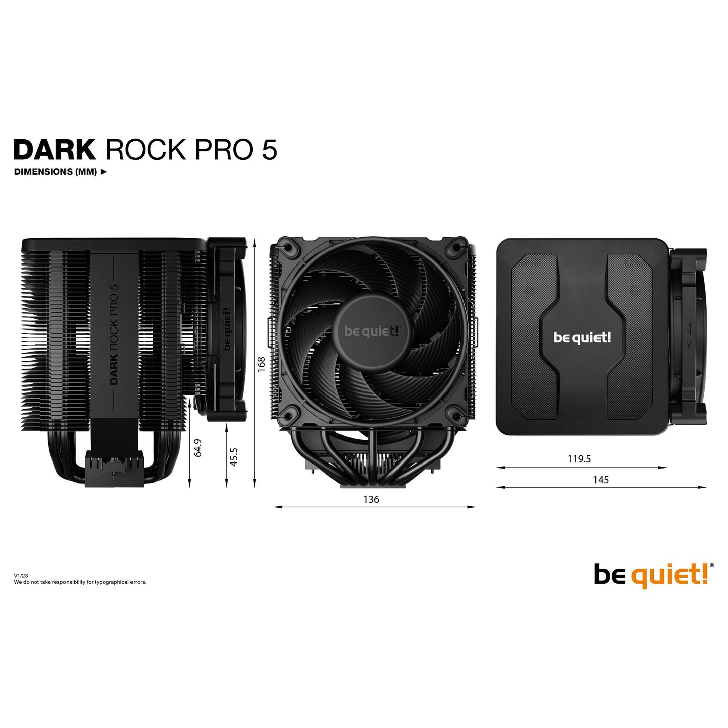 K Cooler be quiet! Dark Rock Pro 5 AMD AM5/AM4 Intel 1700 / 1200 / 1150 / 1151 / 1155