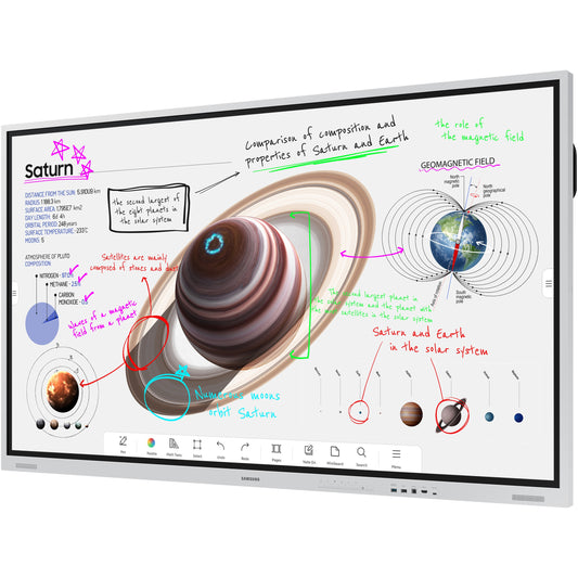 216cm/85'' (3840x2160) Samsung Flip Pro WM85B 16:9 LCD HDMI 4K UHD MultiTouch White Gray
