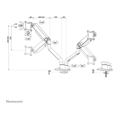 Neomounts DS70S-950WH2 vollbewegliche Tischhalterung für 17-35" Bildschirme - Weiß