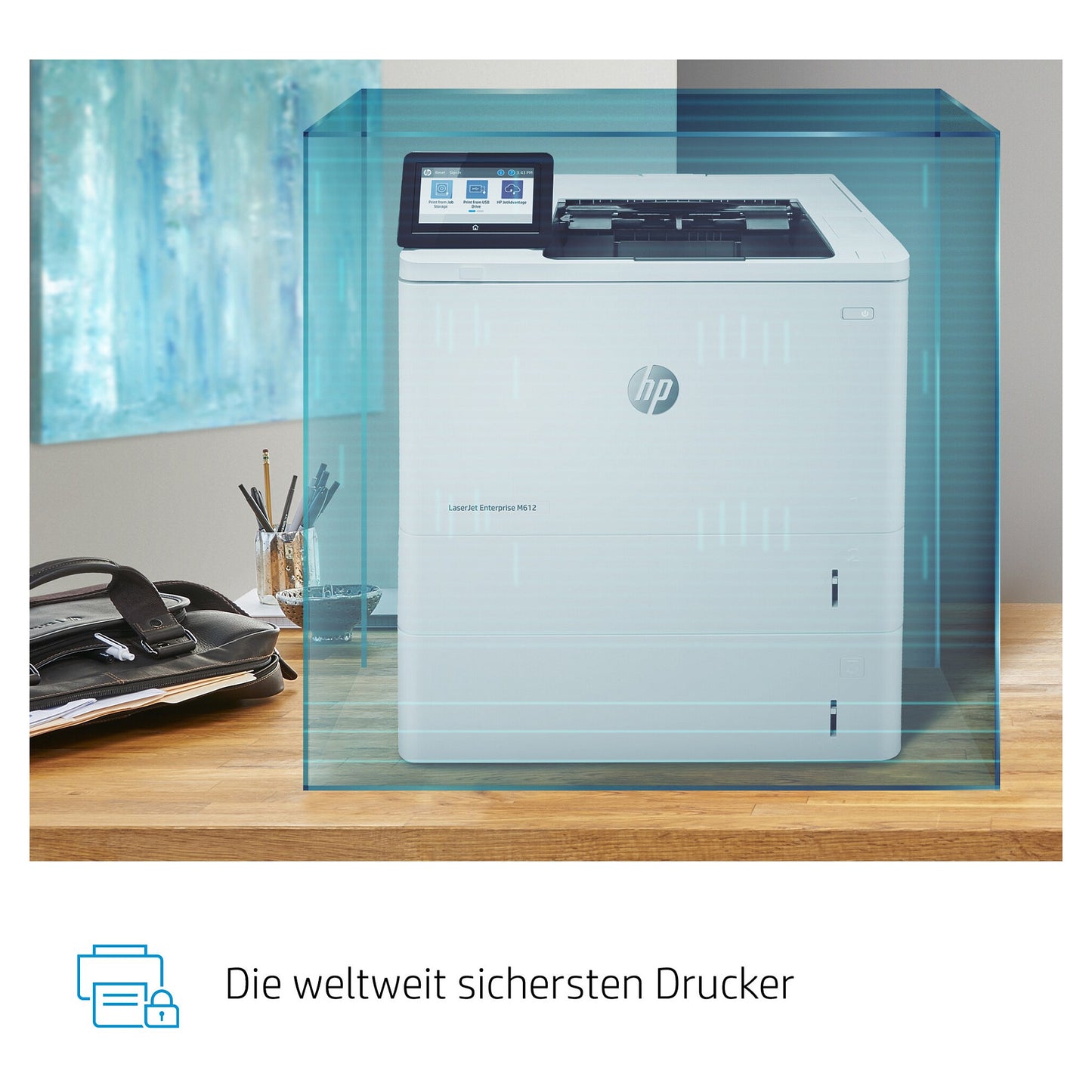 L HP LaserJet Enterprise M612dn S/W-Laserdrucker 71 S./Min. LAN Duplex