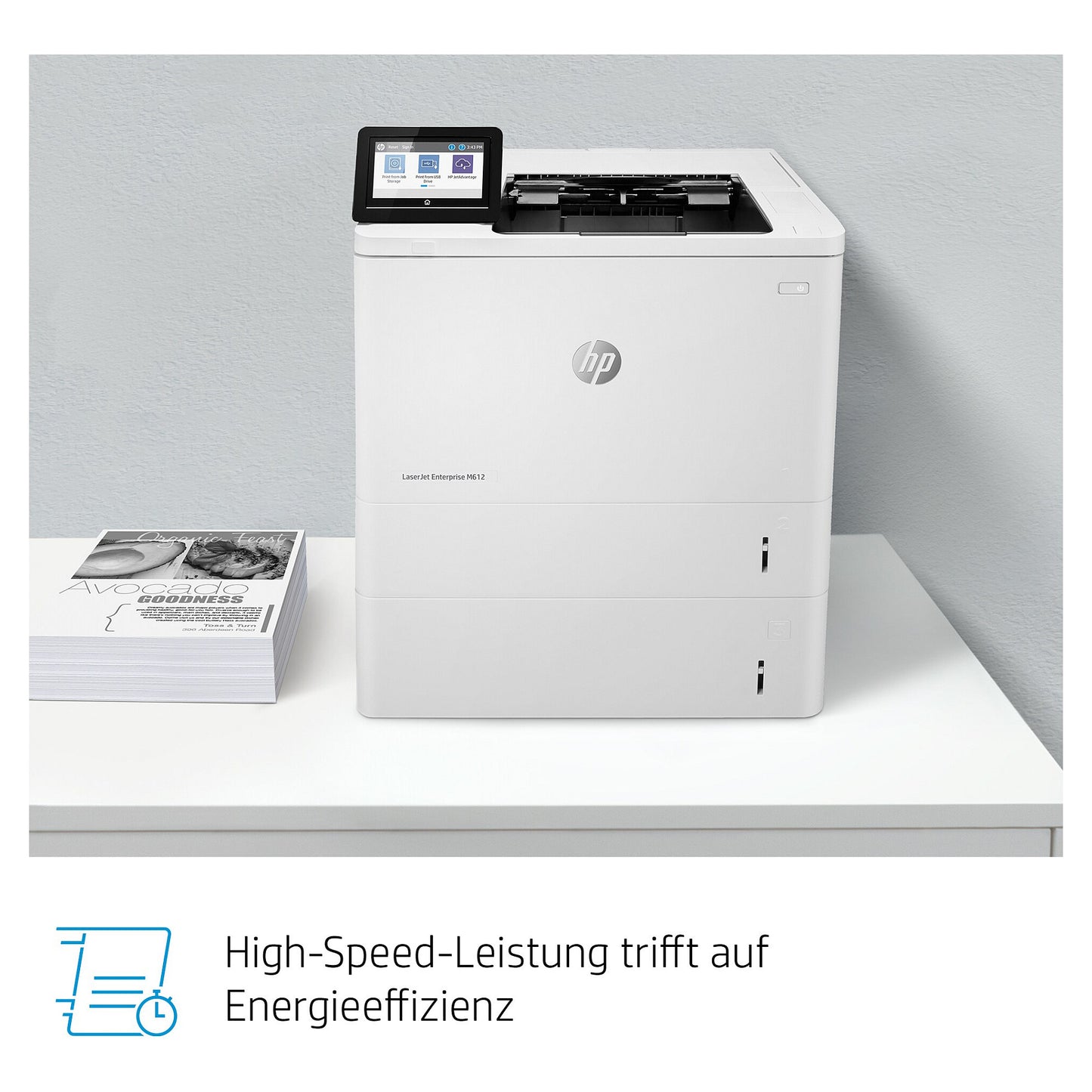 L HP LaserJet Enterprise M612dn S/W-Laserdrucker 71 S./Min. LAN Duplex