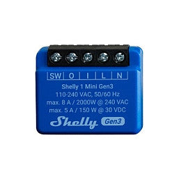 Shelly Relais "1 Mini Gen. 3" WLAN BT max. 8A 1 Kanal Unterputz