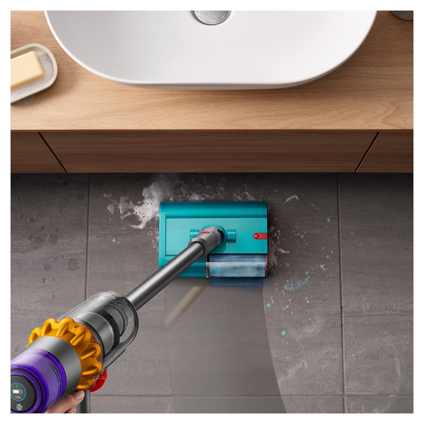 Dyson V15s Detect Submarine Nass- und Trockenstaubsauger (Nickel/Blau)