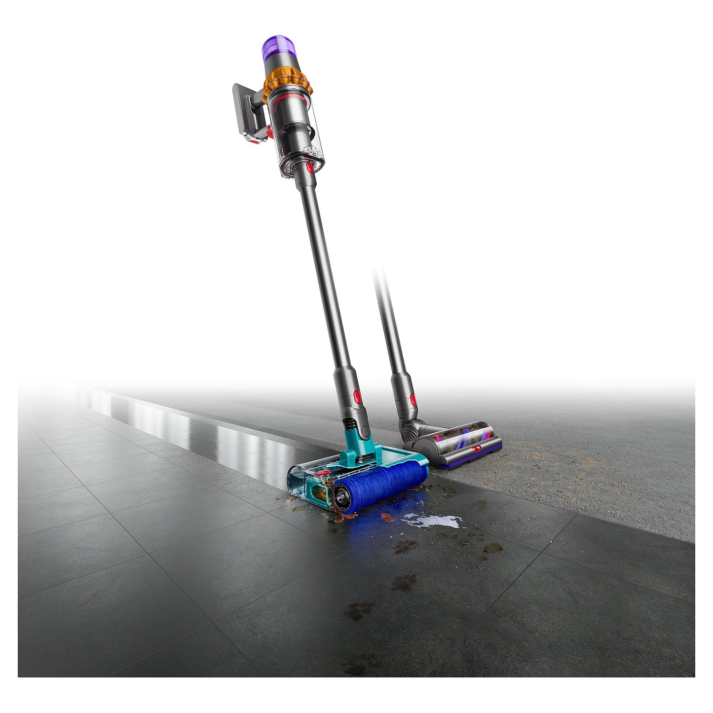 Dyson V15s Detect Submarine Nass- und Trockenstaubsauger (Nickel/Blau)