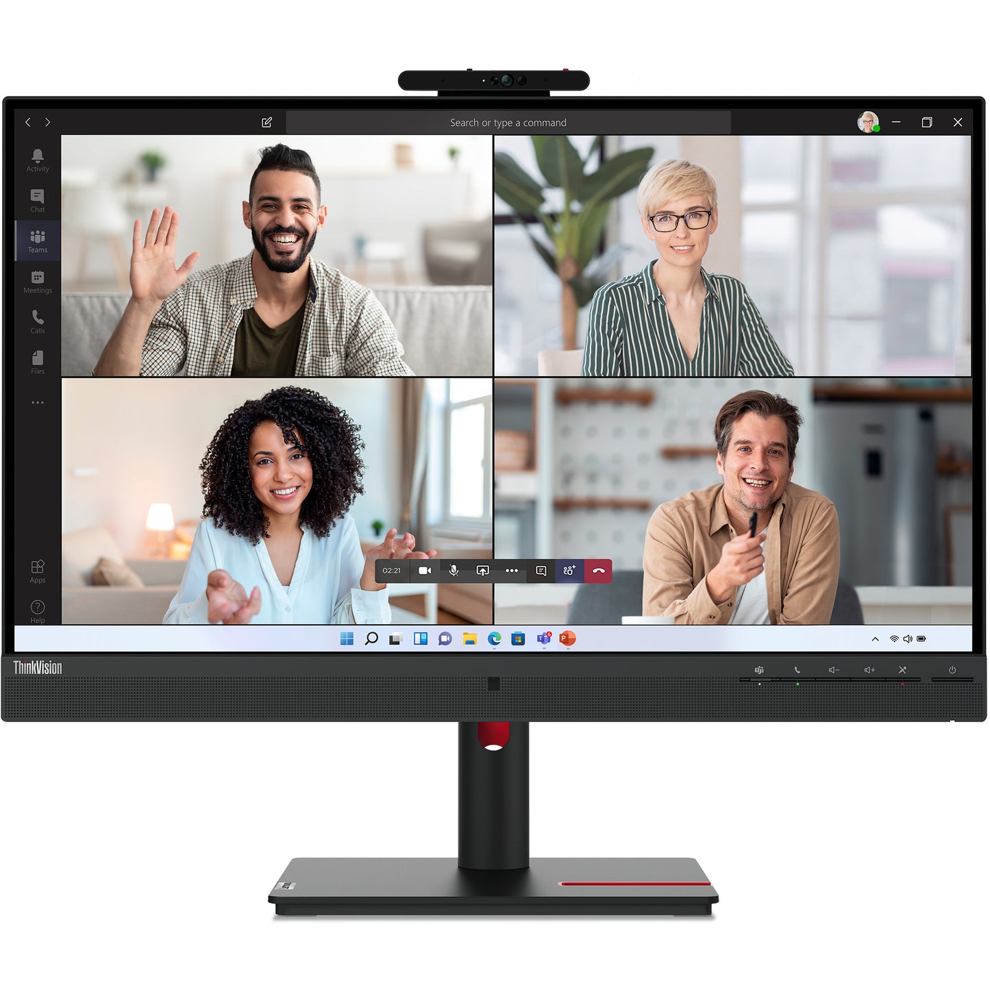 68,6cm/27" (2560x1440) Lenovo ThinkVision T27hv-30 16:9 QHD IPS 4ms 75Hz HDMI DP USB-C Speaker Pivot Black