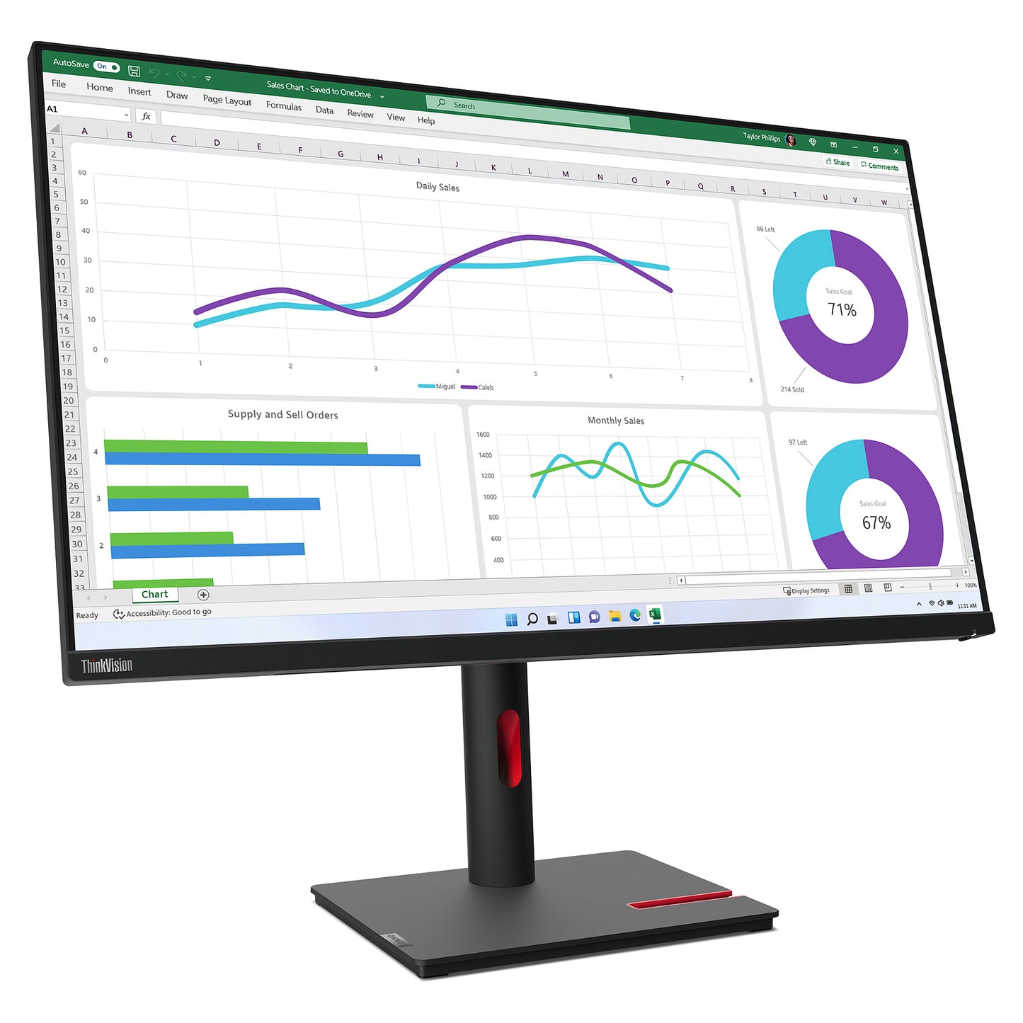 80,0cm/31,5" (2560x1440) Lenovo ThinkVision T32h-30 16:9 WQHD IPS 4ms 60Hz USB-C HDMI 2.0 DisplayPort 1.4 Ethernet USB Kensington