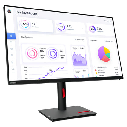 80cm/31,5" (3840x2160) Lenovo ThinkVision T32p-30 16:9 4K IPS 4ms 60Hz HDMI DP USB-C Pivot Black