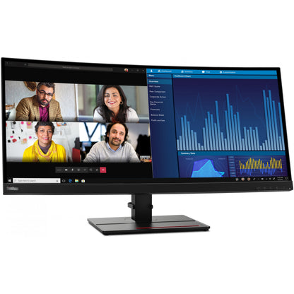 86,7cm/34" (3440x1440) Lenovo ThinkVision P34w-20 21:9 UWQHD IPS Curved 4ms 60Hz HDMI DP USB-C Speaker KVM Black