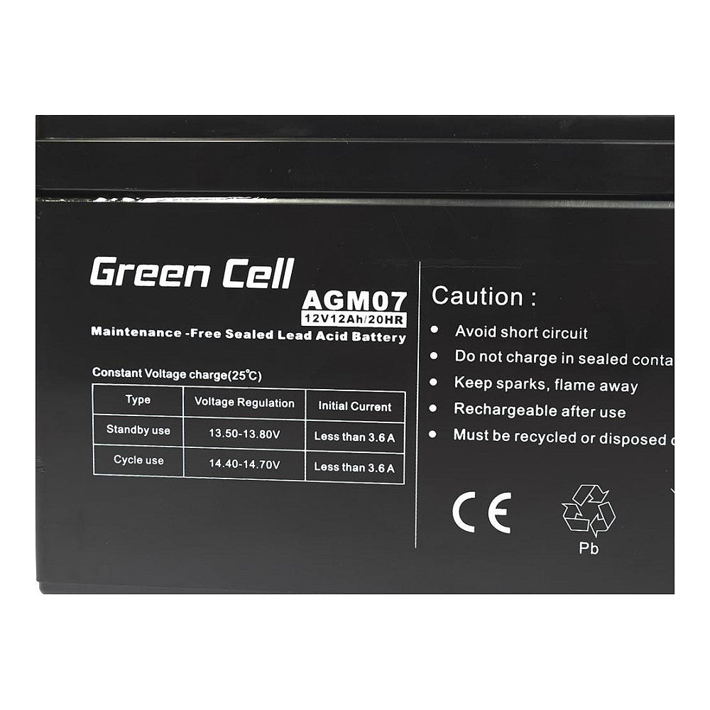 Green Cell Ersatzbatterie AGM07 12V/12Ah