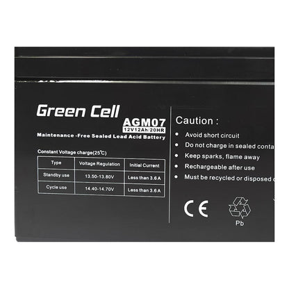 Green Cell Ersatzbatterie AGM07 12V/12Ah