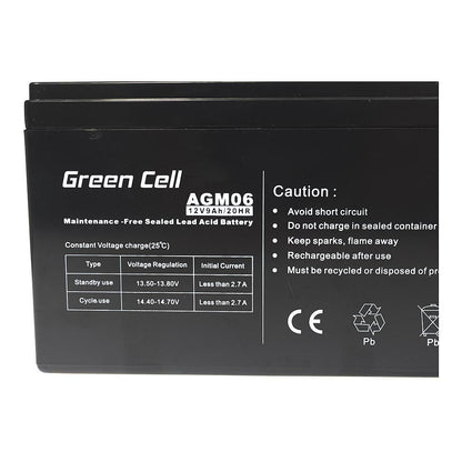 Green Cell Ersatzbatterie AGM06 12V/9Ah