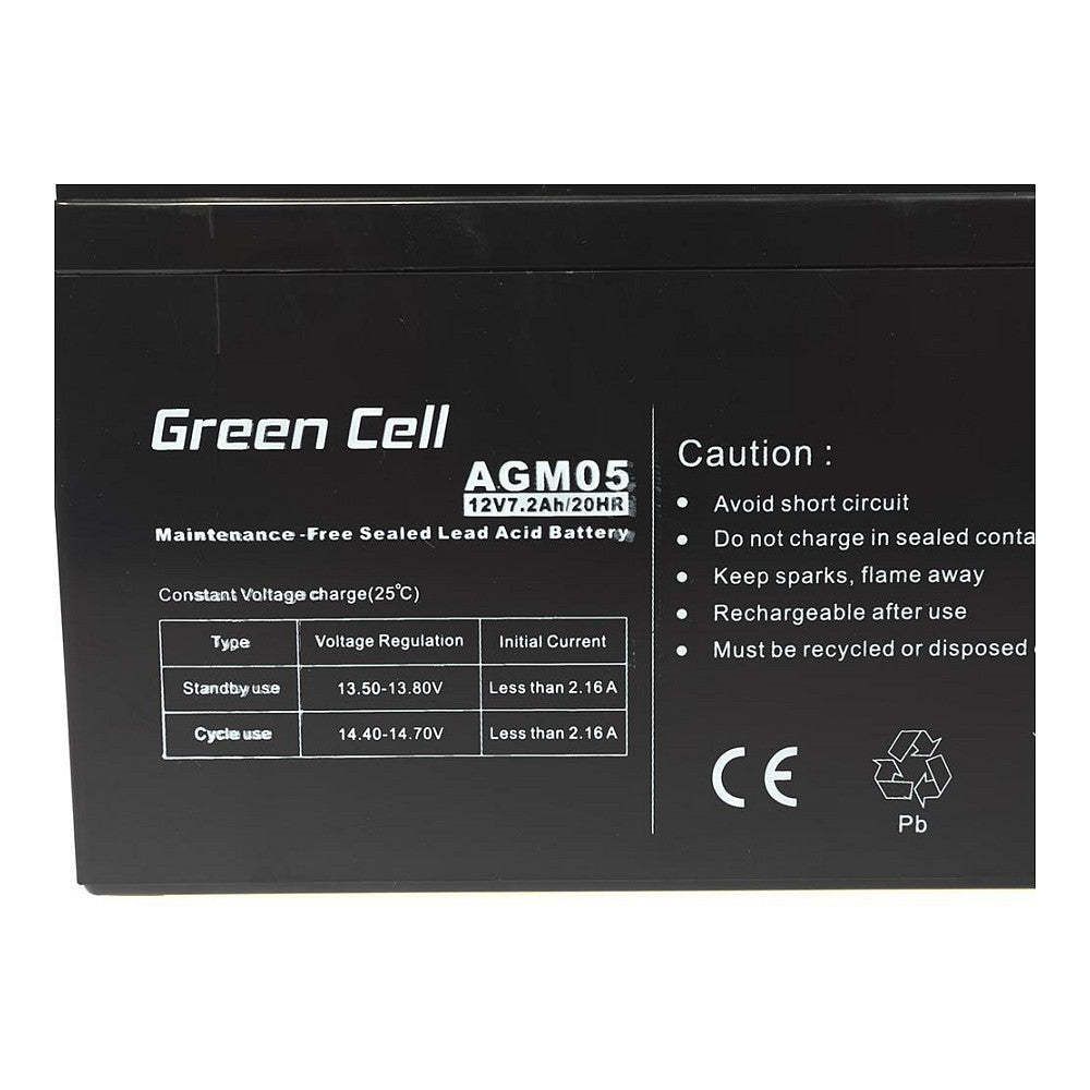Green Cell Ersatzbatterie AGM05 12V/7.2Ah