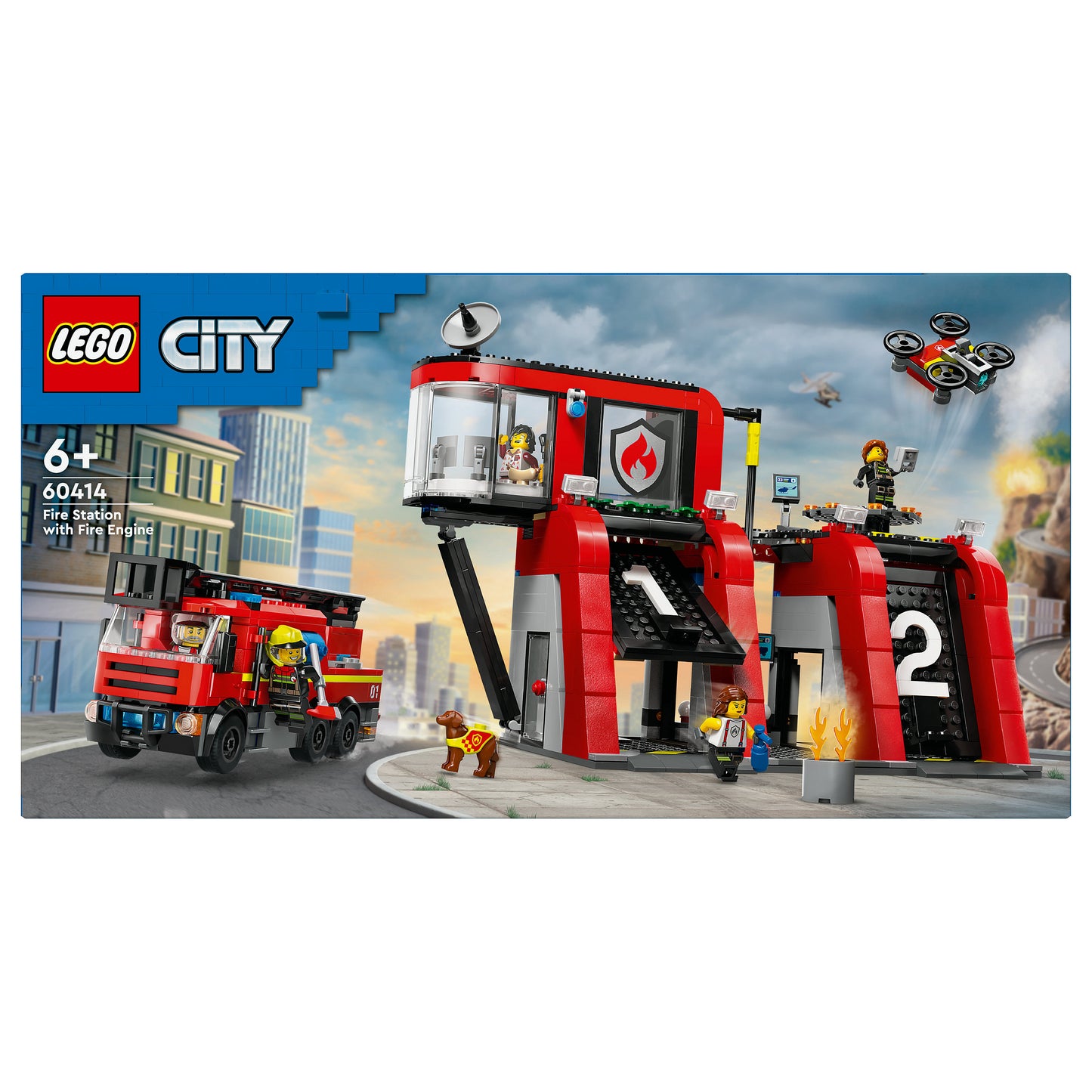 LEGO City Feuerwehrstation mit Drehleiterfahrzeug 60414