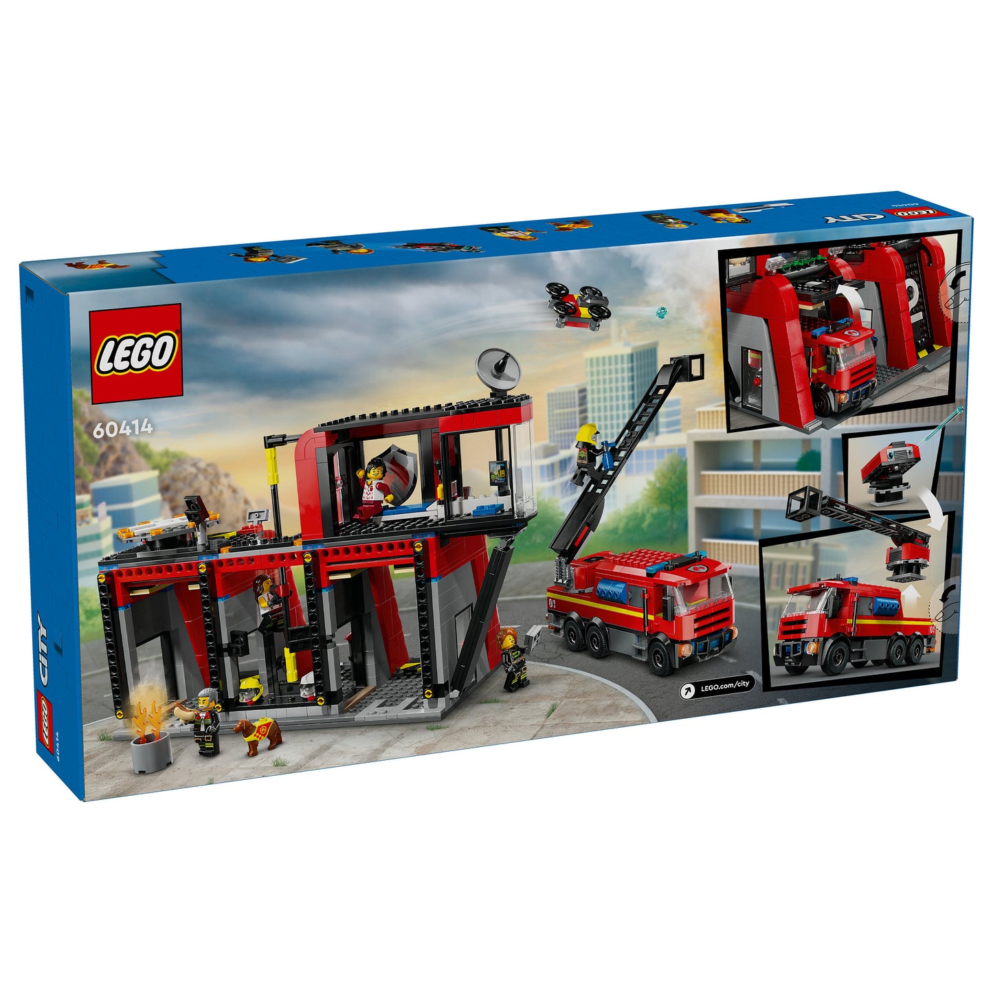 LEGO City Feuerwehrstation mit Drehleiterfahrzeug 60414
