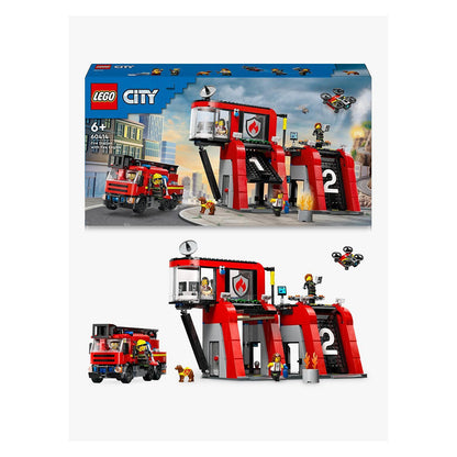 LEGO City Feuerwehrstation mit Drehleiterfahrzeug 60414