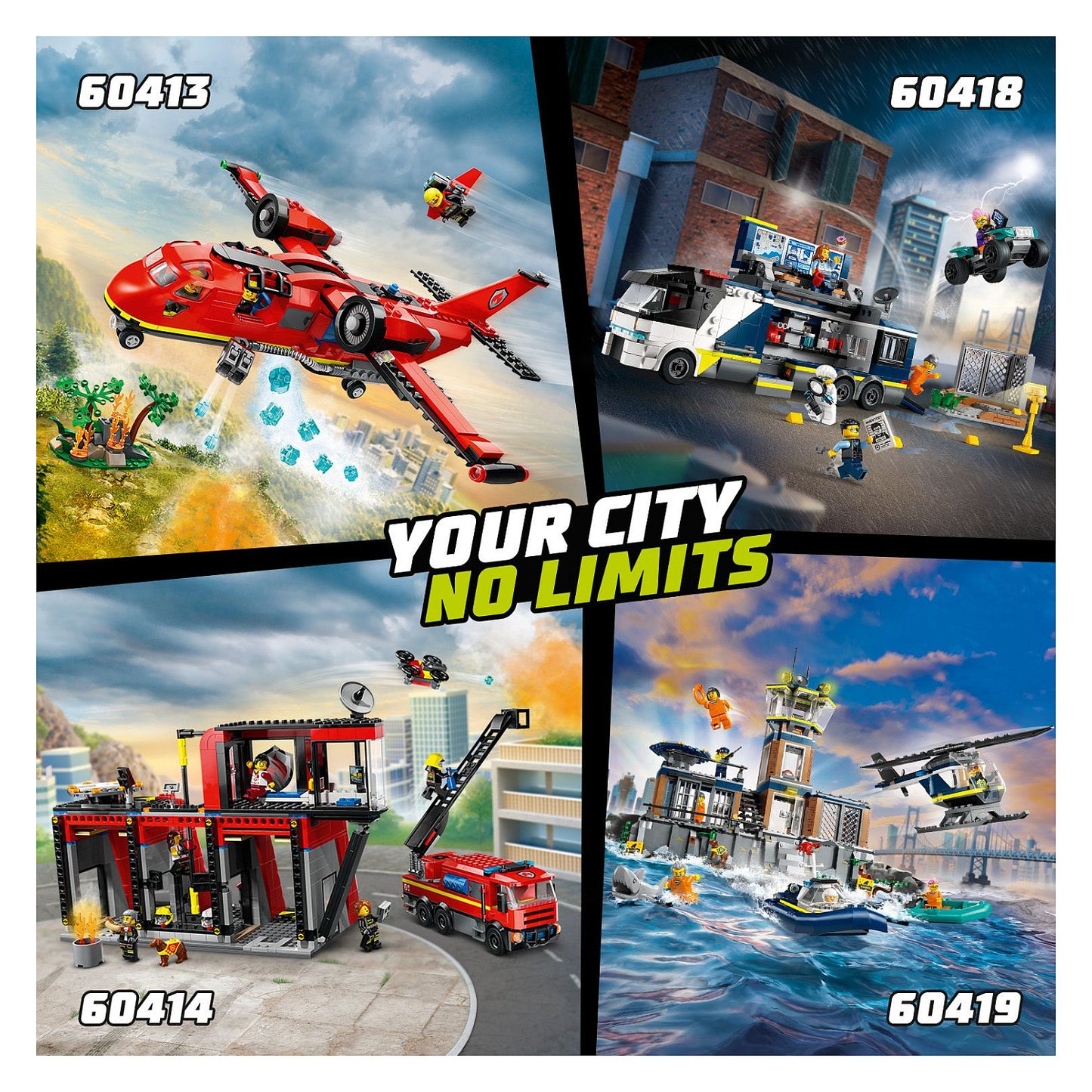 LEGO City Feuerwehrstation mit Drehleiterfahrzeug 60414