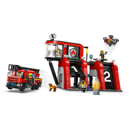 LEGO City Feuerwehrstation mit Drehleiterfahrzeug 60414