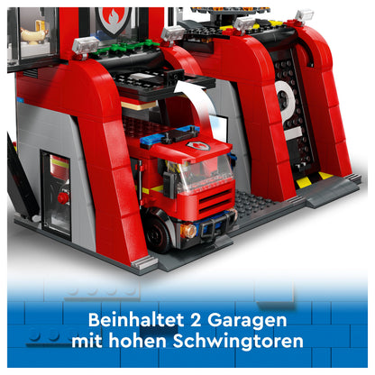 LEGO City Feuerwehrstation mit Drehleiterfahrzeug 60414