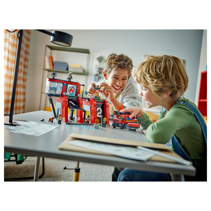 LEGO City Feuerwehrstation mit Drehleiterfahrzeug 60414
