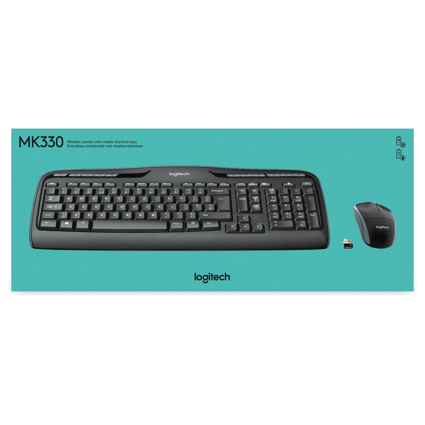 Logitech Desktop MK330 Wireless Black - US Layout
