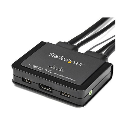 KVM Switch 2xKVM 2xDP-M 1xDP-W 2xUSB-M&W 4xAudio Ausgang Klinke 2xAudio Eingang Klinke StarTech Black