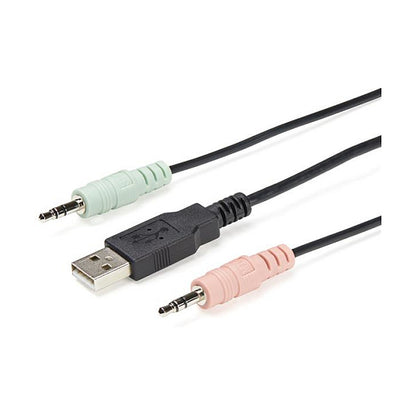 KVM Switch 2xKVM 2xDP-M 1xDP-W 2xUSB-M&W 4xAudio Ausgang Klinke 2xAudio Eingang Klinke StarTech Black