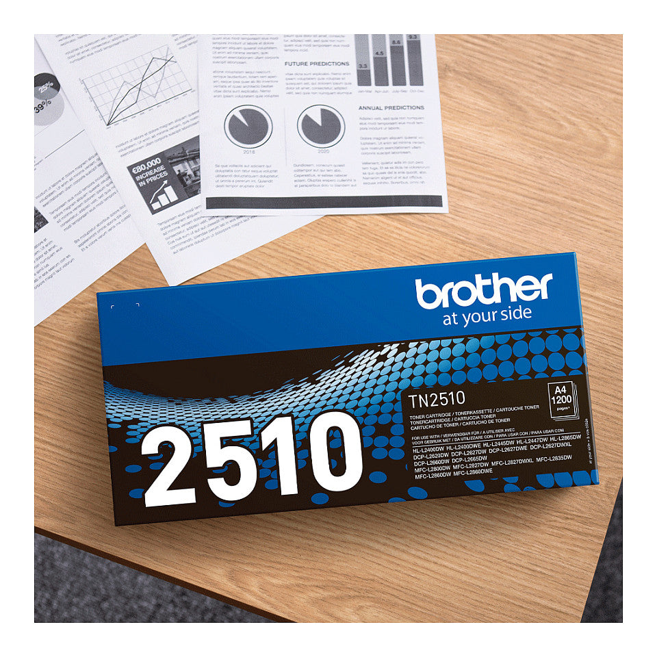 Brother Toner TN-2510 Schwarz bis zu 1.200 Seiten ISO/IEC 19752