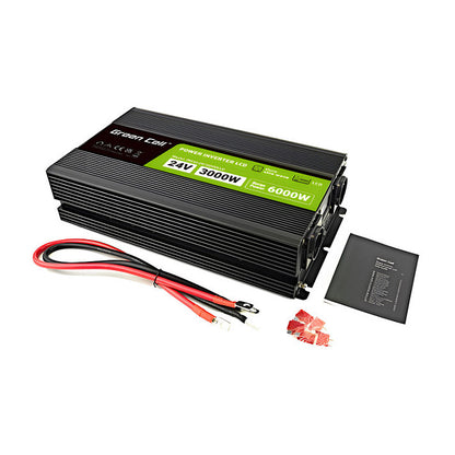 Green Cell KFZ Spannungswandler Power Inverter 24V > 230V 3000W/6000W Display