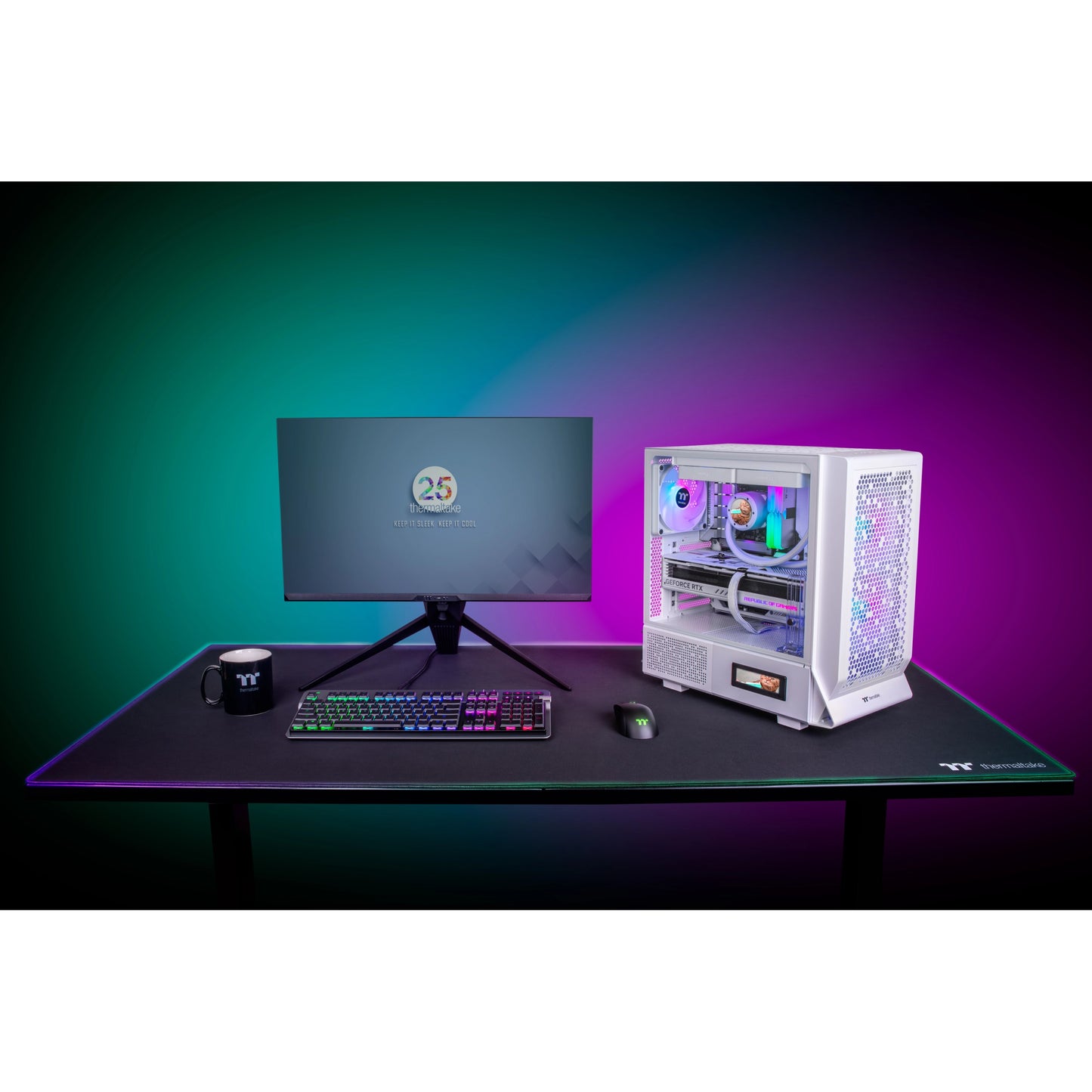 Midi Thermaltake Ceres 330 TG ARGB Snow White