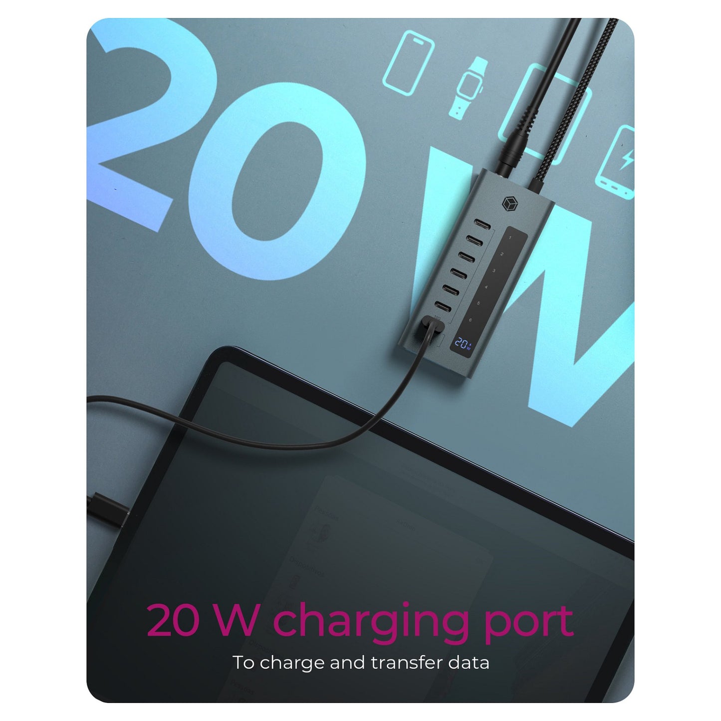 ICY BOX IB-HUB1457-C31 USB-C HUB 7-Port 7xUSB-C Display