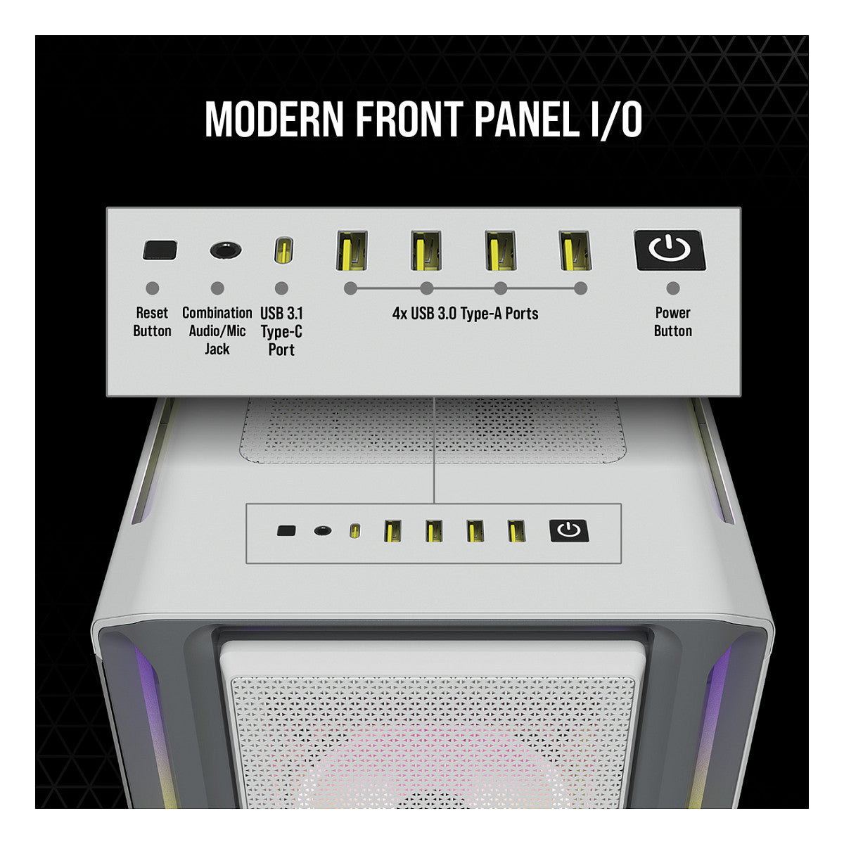 Midi Corsair iCUE 5000T RGB TG White