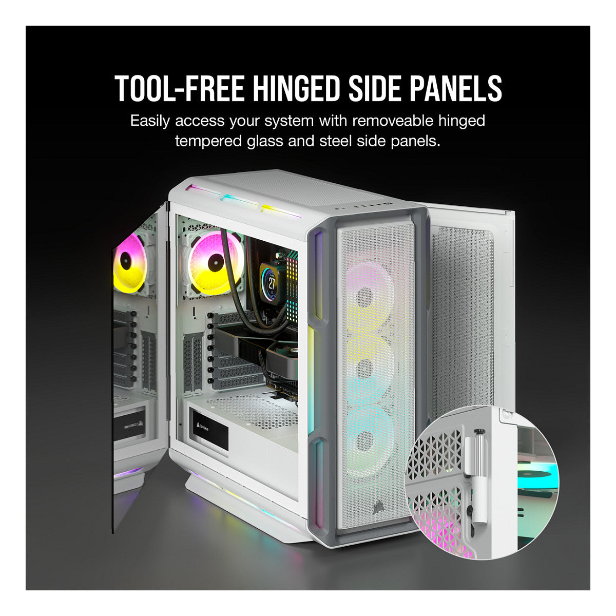 Midi Corsair iCUE 5000T RGB TG White