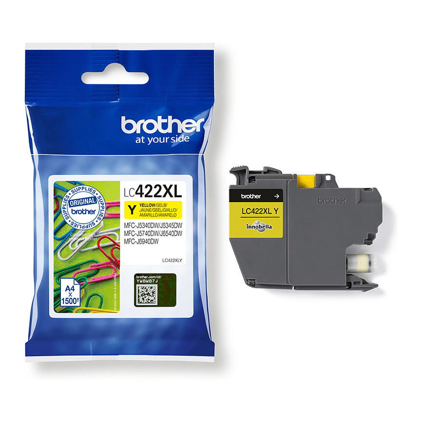 Brother Tinte LC-422XLY Gelb bis zu 1500 Seiten nach ISO/IEC 24711