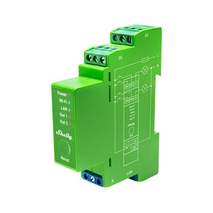 Shelly Relais "Pro Dimmer 2PM" LED/Glühbirne WLAN LAN BT DIN-Rail